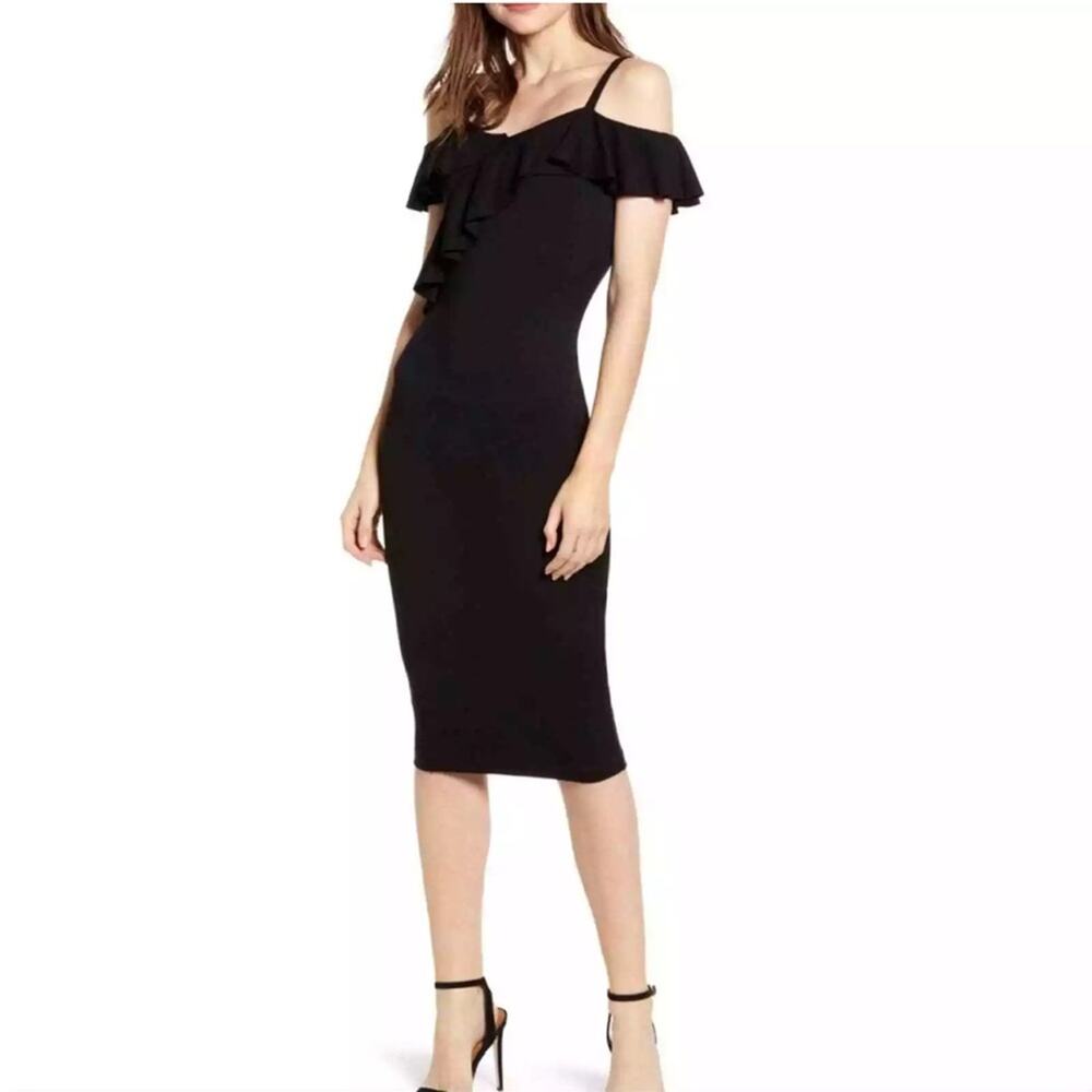 Bailey 44 Jungle Canopy Cold-Shoulder Dress - Black - XS - NWOT